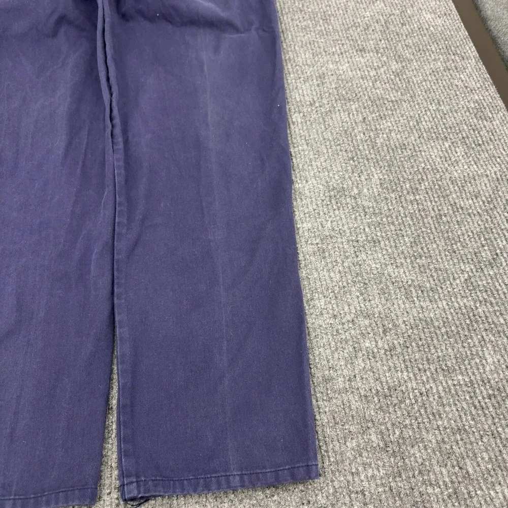 Vintage Bugle Boy Pants Men 34 Blue Cotton Pleated Chino Trousers Classic Casual